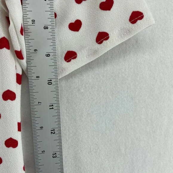 Pretty Little Thing Dress Women's Sz 4 Mini Bodycon White Heart Print High Neck - Picture 4 of 11